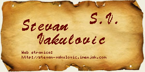 Stevan Vakulović vizit kartica
